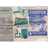 1940'S FOOTBALL PROGRAMMES Four programmes: Everton Reserves v Bury Reserves 11/9/1948, Chesterfield