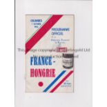 FRANCE V HUNGARY 1956 Programme for the match in Paris 7/10/1956, Magical Magyars including