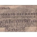 1934 WORLD CUP FINAL Italy v Czechoslovakia played 10/6/1934 at Stadio P.N.F, Rome. Very scarce 4-