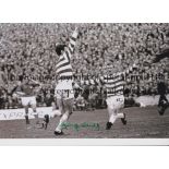 GEORGE CONNELLY Autographed 12 x 8 b/w photo of Connelly celebrating after scoring Celtic's second