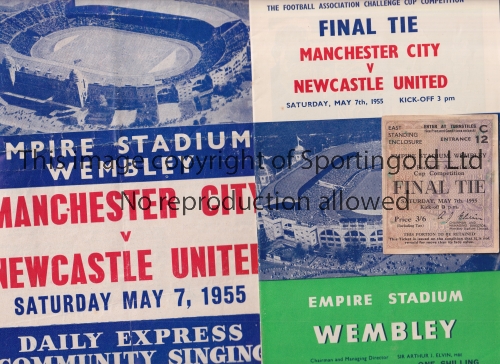 1955 FA CUP FINAL Programme, ticket, which is slightly marked, and song sheet which is creased for