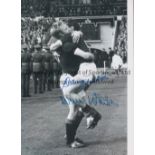 SCOTLAND Autographed 12 x 8 b/w photo of Willie Henderson and Dave Wilson celebrating following a