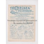 CHELSEA Programme for the home League match v Oldham Athletic 23/10/1926, ex-binder. Generally good