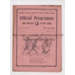 TOTTENHAM HOTSPUR Gatefold programme for the home League match v Sunderland 19/12/1914, very