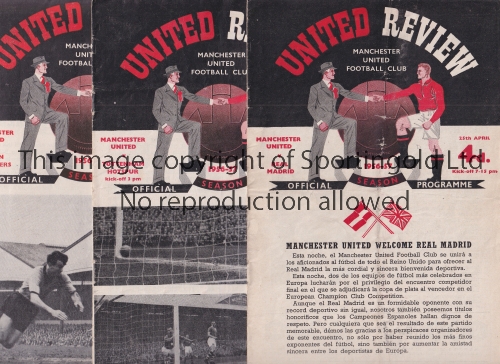 MANCHESTER UNITED Twenty six home programmes for 1956/7 season. Includes Real Madrid EC S-F slightly