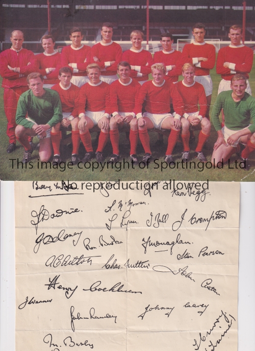 MANCHESTER UNITED / AUTOGRAPHS A miscellany from the 1950's and 1960's including programme, ticket