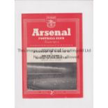 NEUTRAL AT ARSENAL Programme for Anglo-South African XI v South Africa 9/11/1953. Very good