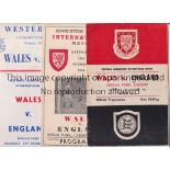 WALES v ENGLAND Four items for the Wales v England match at Cardiff 14 Oct 1961, official programme,