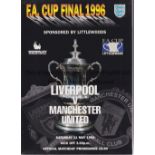 1996 FA CUP FINAL Programme for Manchester United v Liverpool. Very good