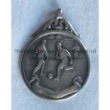 STERLING SILVER FOOTBALL MEDAL 1916 Medal with a football scene on one side and on the other is