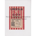 1945/6 FA CUP / LINCOLN CITY V ROTHERHAM UNITED Programme for the tie at Lincoln 15/12/1945,