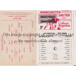 MANCHESTER UNITED / BOBBY CHARLTON AUTOGRAPH Two single sheet home programmes for the Central League