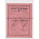 TOTTENHAM HOTSPUR Programme for the home League match v Birmingham 8/4/1922. Good