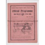 TOTTENHAM HOTSPUR Gatefold programme for the home South Eastern League match v Brentford 28/11/1914.