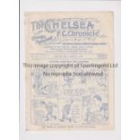 CHELSEA Programme for the home League match v Sheff. Weds. 13/9/1924, ex-binder and very slightly