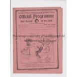 TOTTENHAM HOTSPUR Programme for the home League match v Nott’s Forest 2/12/1922, very slight