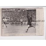 PRESS PHOTO / 1958 WORLD CUP Original 11" X 7" B/W photo with printed notation on the front of