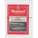 ARSENAL Programme for the home London Challenge Cup tie v Wealdstone 2/11/1953, very slightly