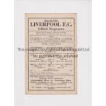 LIVERPOOL V MANCHESTER UNITED 1944 Single sheet programme for the FL match at Liverpool 4/11/1944,