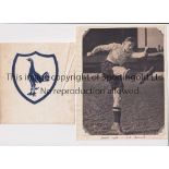 TOTTENHAM HOTSPUR / AUTOGRAPH A b/w magazine picture signed by Les Bennett and a 1960's cloth