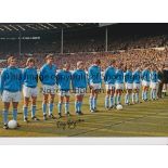 ASTON VILLA Autographed 12 x 8 b/w photo of captain Ian Ross holding aloft the League Cup at Wembley