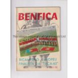 1963 EUROPEAN CUP FINAL Benfica brochure, 32 pages, published in Lisbon to celebrate Benfica