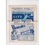 MANCHESTER CITY V FULHAM 1938 Programme for the League match at City 1/10/1938. Generally good