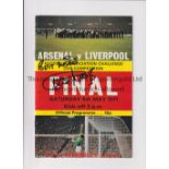 1971 FA CUP FINAL Programme for Arsenal v Liverpool, signed on the front cover by winning goalscorer