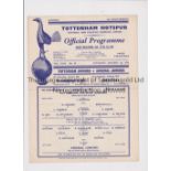 ARSENAL Single sheet programme for the away South East Counties League match v Tottenham Hotspur 1/
