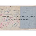 WREXHAM 1940'S / BOURNEMOUTH 1947/8 AUTOGRAPHS A blue sheet signed by 12 Wrexham players including