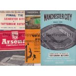 TOTTENHAM HOTSPUR 1960/1 Four away programmes v Leicester City FA Cup Final, team change, Arsenal,