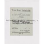1945/6 FA CUP / BRISTOL ROVERS V BRISTOL CITY Programme for the tie at Rovers 15/12/1945, scores