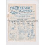 CHELSEA Programme for the home League match v Barnsley 12/9/1925, ex-binder, minor tear and tiny