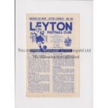 LEYTON V HEREFORD UNITED 1952 FA CUP Programme for the tie at Leyton 22/11/1952, slightly creased.