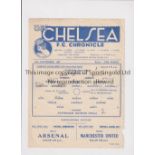 CHELSEA V TOTTENHAM HOTSPUR 1937 Single sheet programme for the London Challenge Cup S-F Replay at