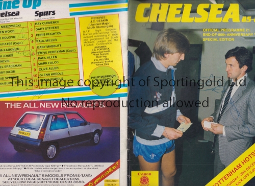 CHELSEA / TOTTENHAM HOTSPUR / AUTOGRAPHS 1985 Programme for the League match at Chelsea 28/12/1985