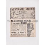 TOTTENHAM HOTSPUR Programme for the away League match v Newcastle United 12/9/1936, ex-binder.