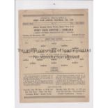 1952 WEST HAM UNITED v CHELSEA London FA Cup Semi-Final. Official single sheet programme for the