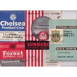 TOTTENHAM HOTSPUR 1960/1 Three away programmes v Sunderland FA Cup, slight vertical crease, Nottm.