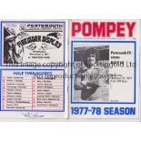 PORTSMOUTH / BURY / AUTOGRAPHS 1977 Programme for the League match at Portsmouth 15/10/1977 signed