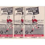 DONCASTER ROVERS Ten home programmes: 8 X 1958/9 including Consett FA Cup and QPR and 3 X 1959/60