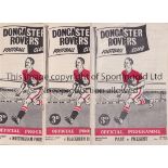 DONCASTER ROVERS Eleven home programmes for season 1956/7 including Past v Present, Blackburn,