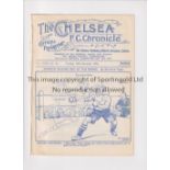 CHELSEA Programme for the home League match v Sunderland 26/12/1933, ex-binder. Generally good