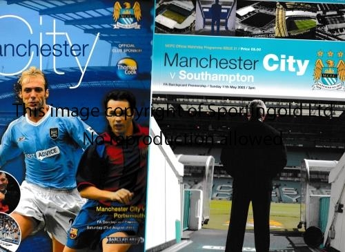 MANCHESTER CITY Programmes and team sheets relating to Maine Road and City of Manchester Stadiums.