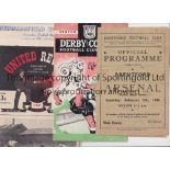 ARSENAL Four away programmes v Brentford 5/2/1944 FLS, slightly creased and team changes, Derby