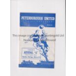 ARSENAL Programme for the away Eastern Counties League match v Peterborough United 11/9/1954, scores