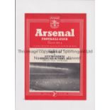 ARSENAL Programme for the home London Challenge Cup tie v Leytonstone 6/10/1953, team changes and