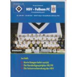 FULHAM Programme for the away Friendly v Hamburg SV 1/8/1998. Good