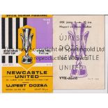 1969 FAIRS CUP FINAL Programmes for both Legs of the Final, Newcastle United v Ujpest Dozsa. Good