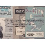 MANCHESTER CITY 1955 FA CUP RUN Five programmes: 3rd Round Away v Derby County, 4th Round Home v
